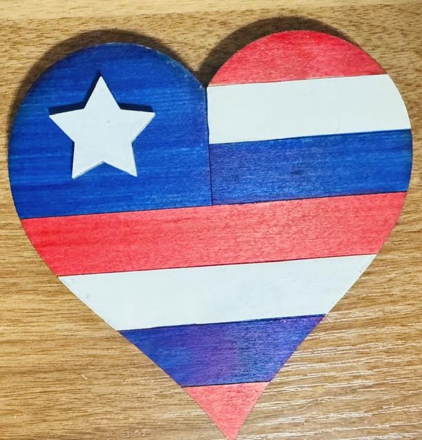 Magnetic Insert - Patriotic Heart - STV