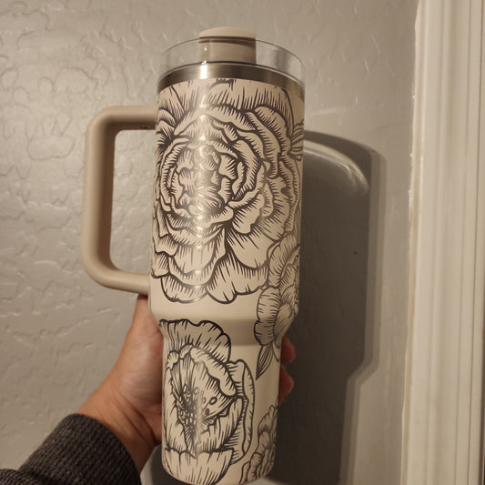 40 OZ Peony Flower