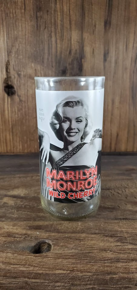 Marilyn Monroe Wild Cherry Upcycled Bottle Drinking Glass