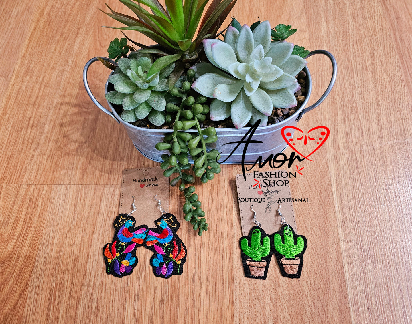 Embroidered Earrings @amorfashionshop