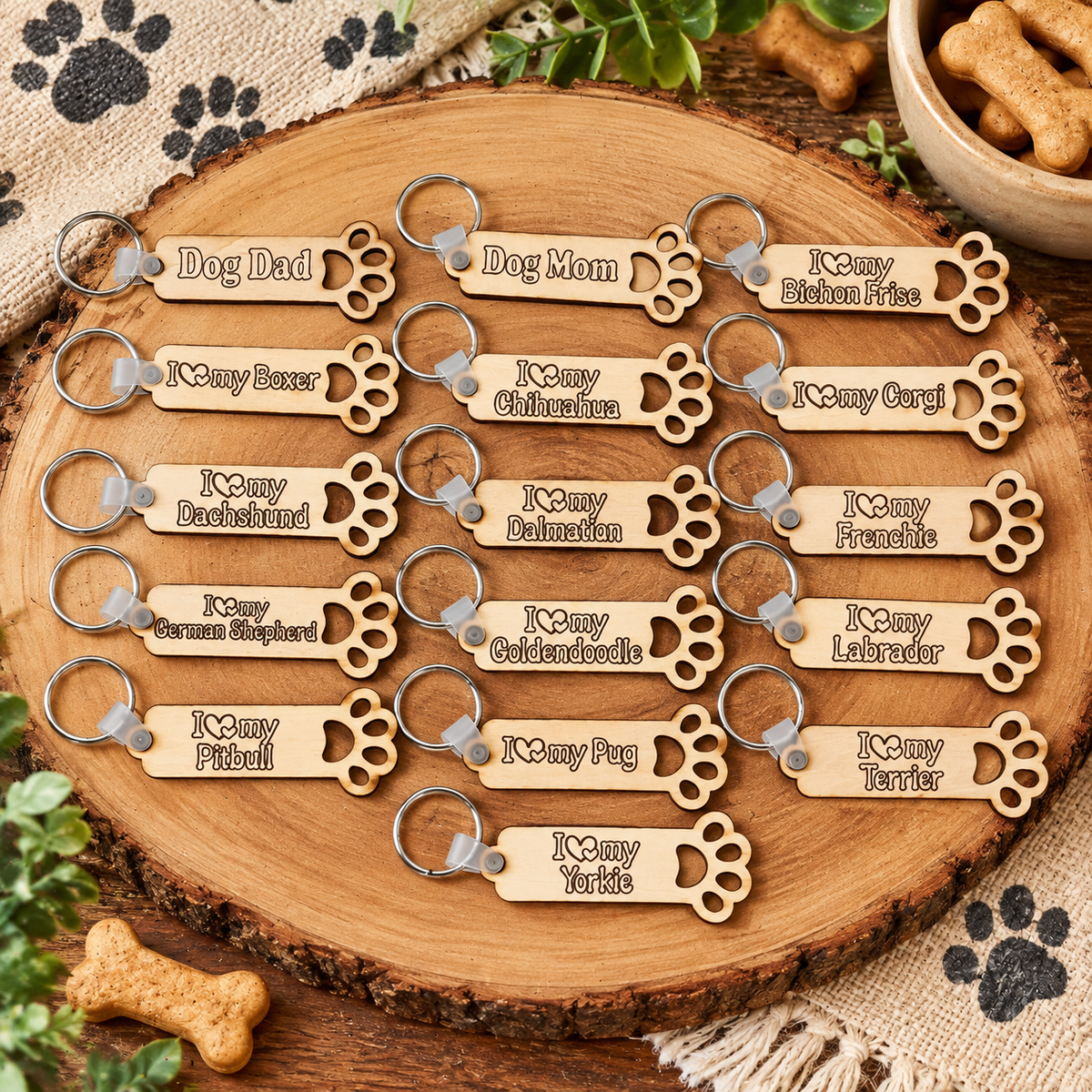 Dog Paw Keychain-DQ Kreations