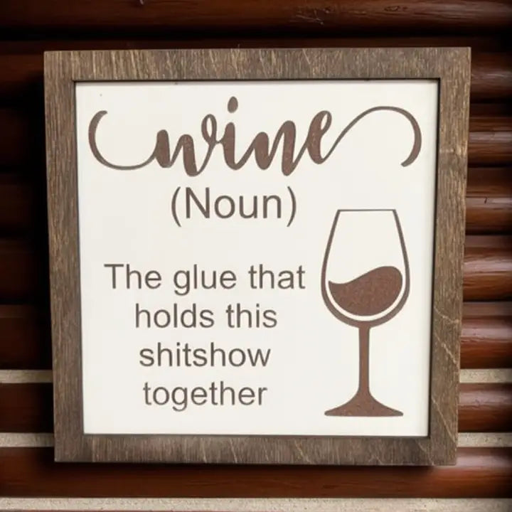 Wine (Noun) Wood Sign - Burlapitup