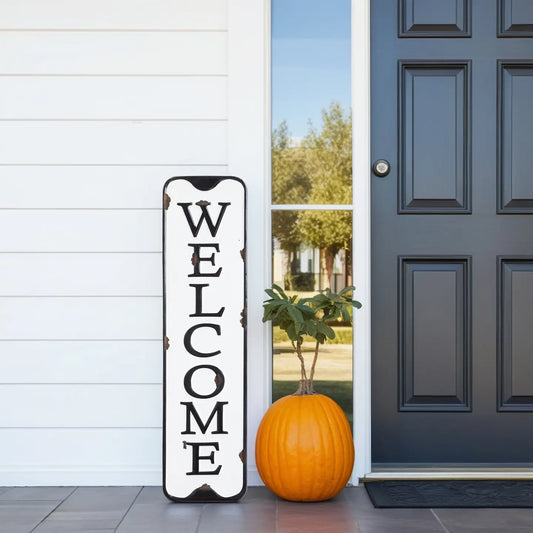 Welcome Carved Metal Wall Sign Home Decor - STV