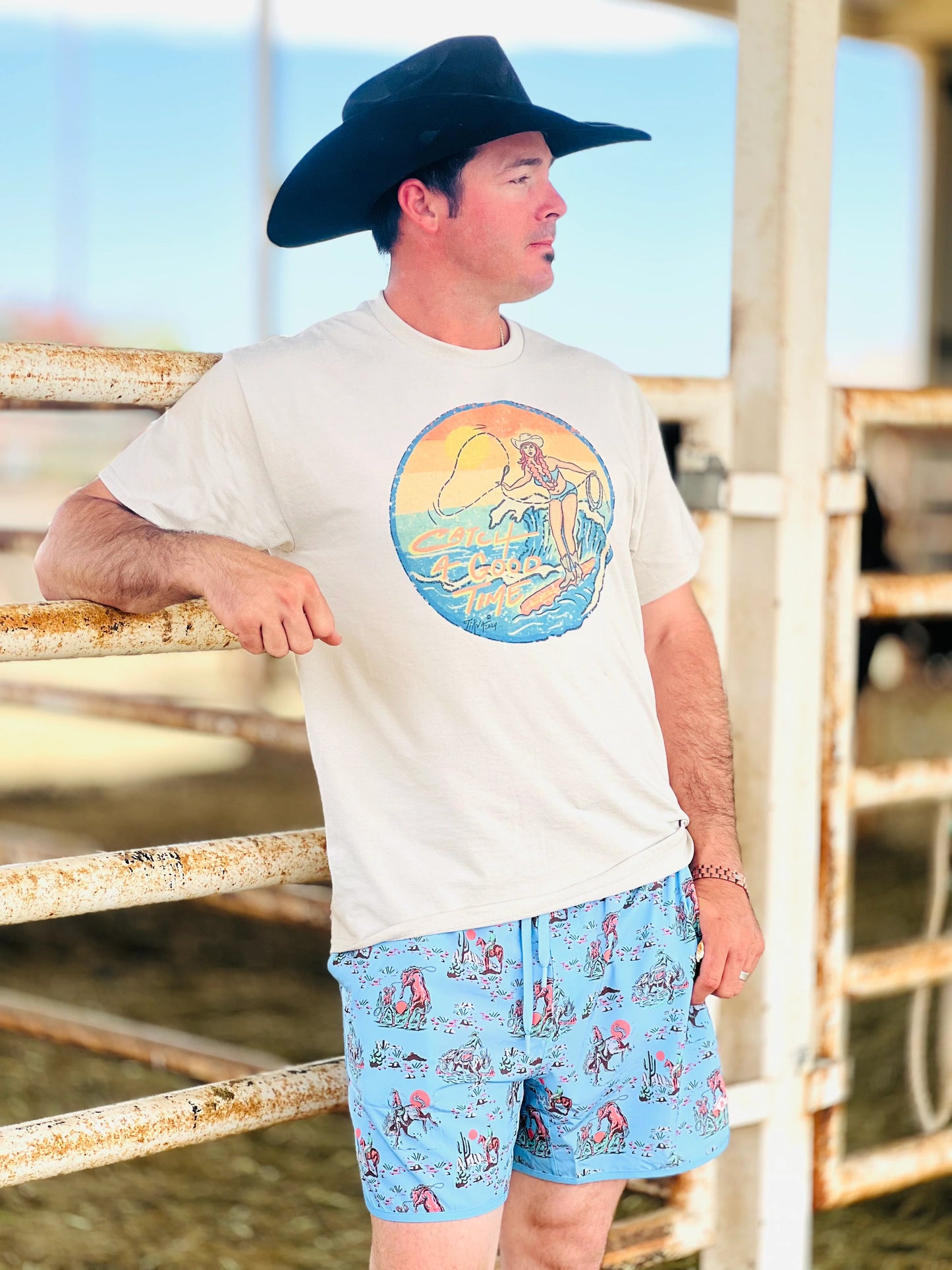 Cowboy Up Men’s Swim Trunks