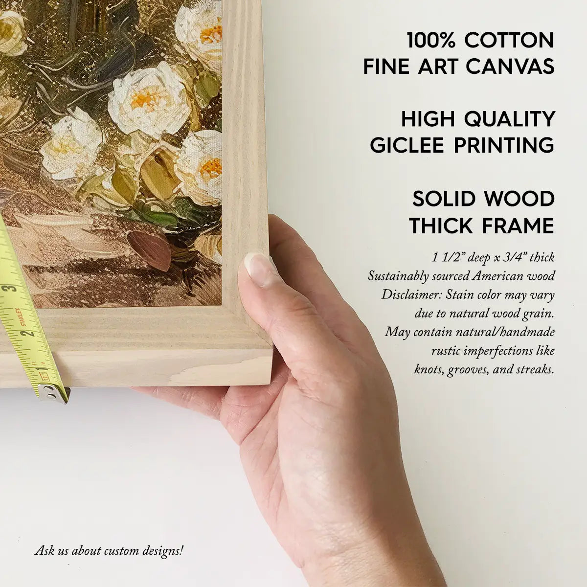 Blooming Beige Desert Landscape Wood Sign