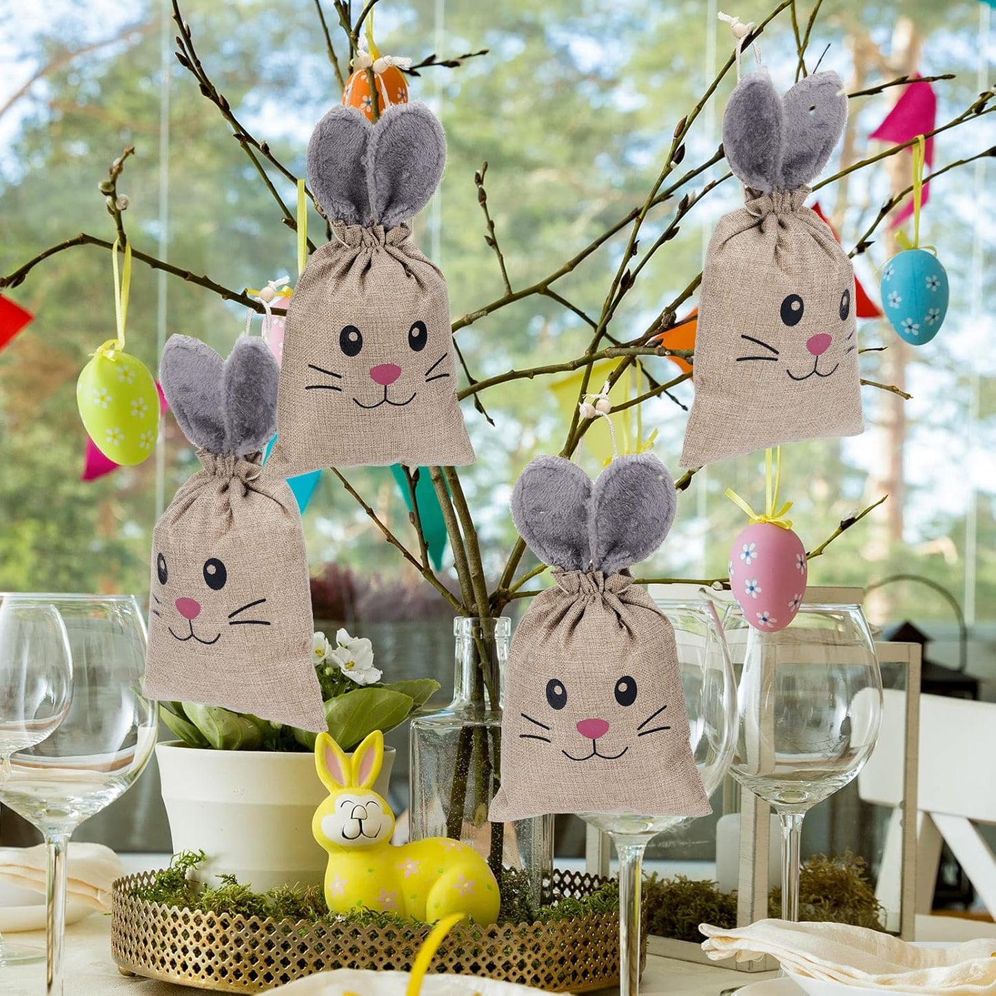 Easter Bunny Burlap Gift Bag - CHD