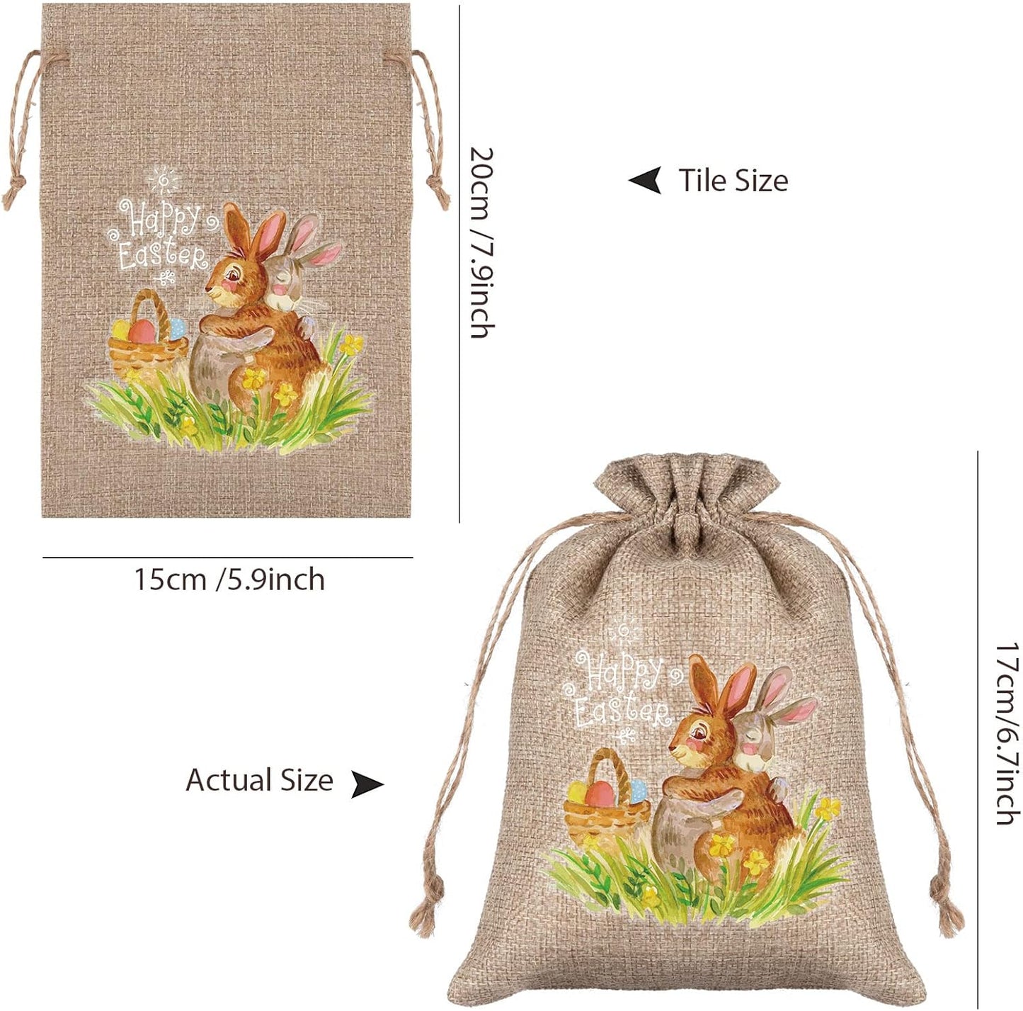 Easter Burlap Gift Bag - CHD