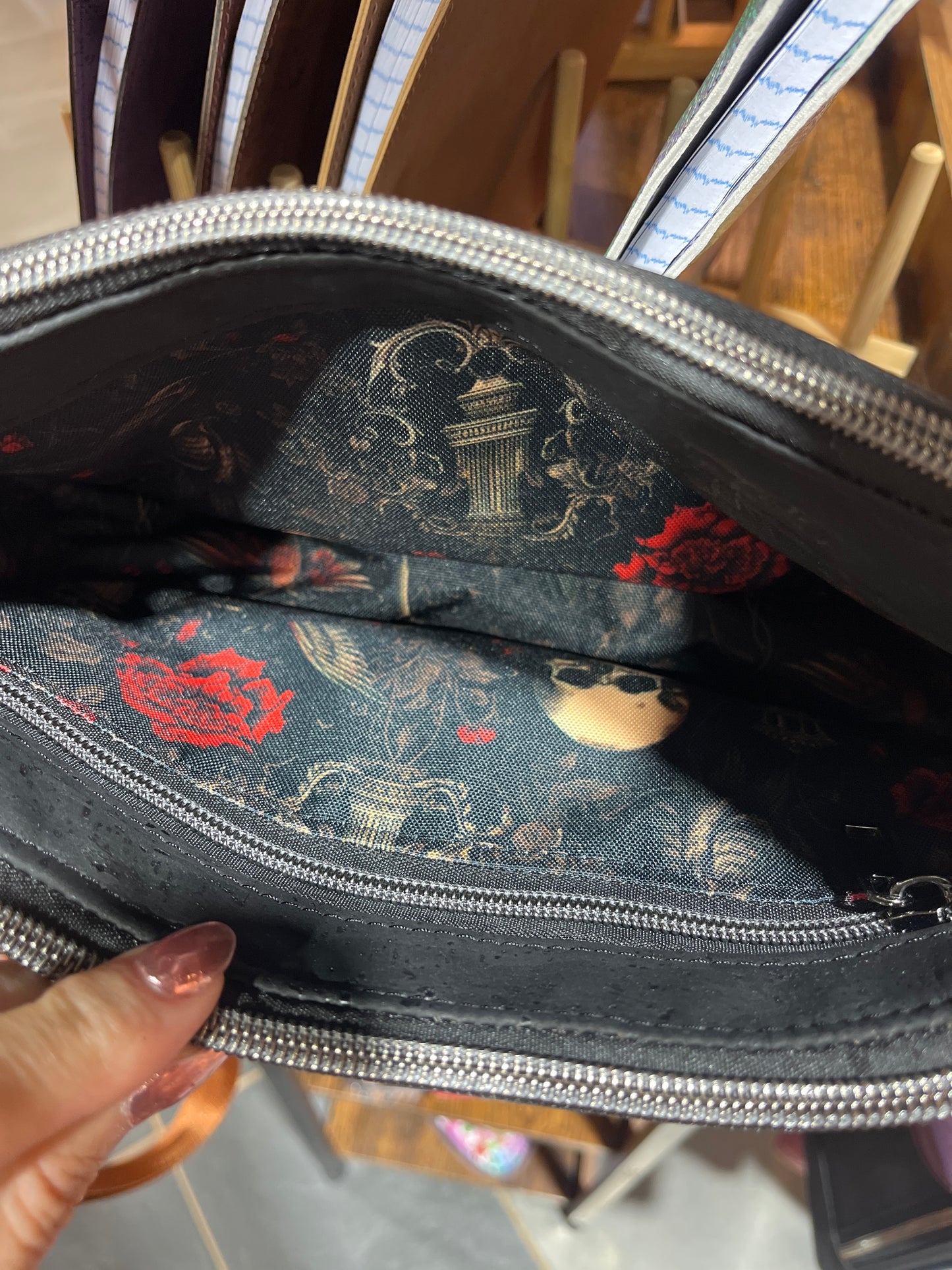 black cork aries cross body