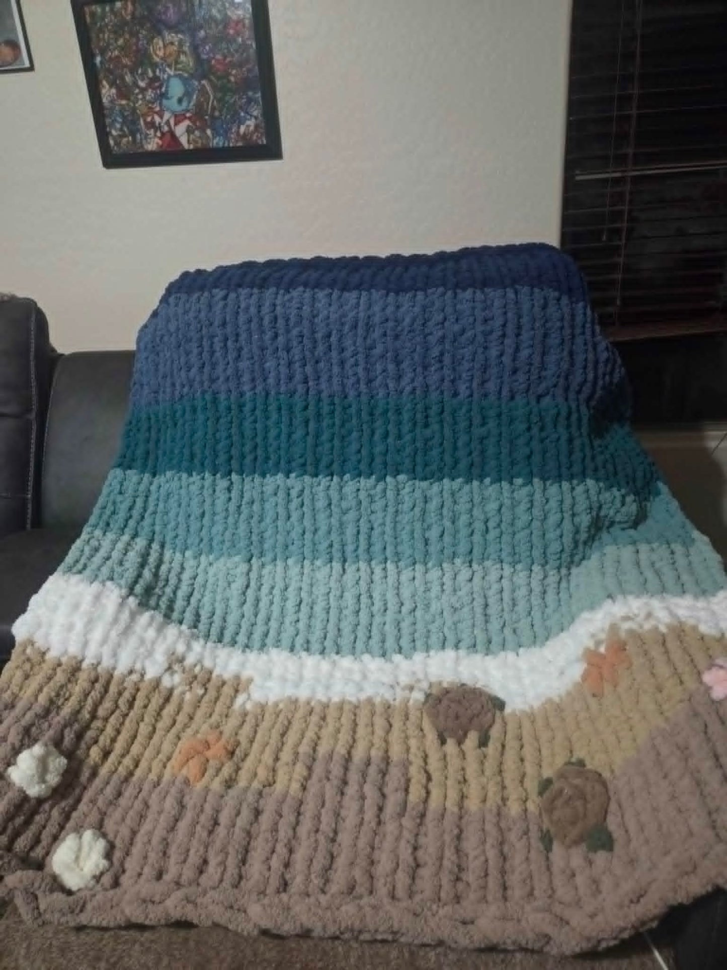 Large Beach Hand-knit Throw - We Customize Crafts