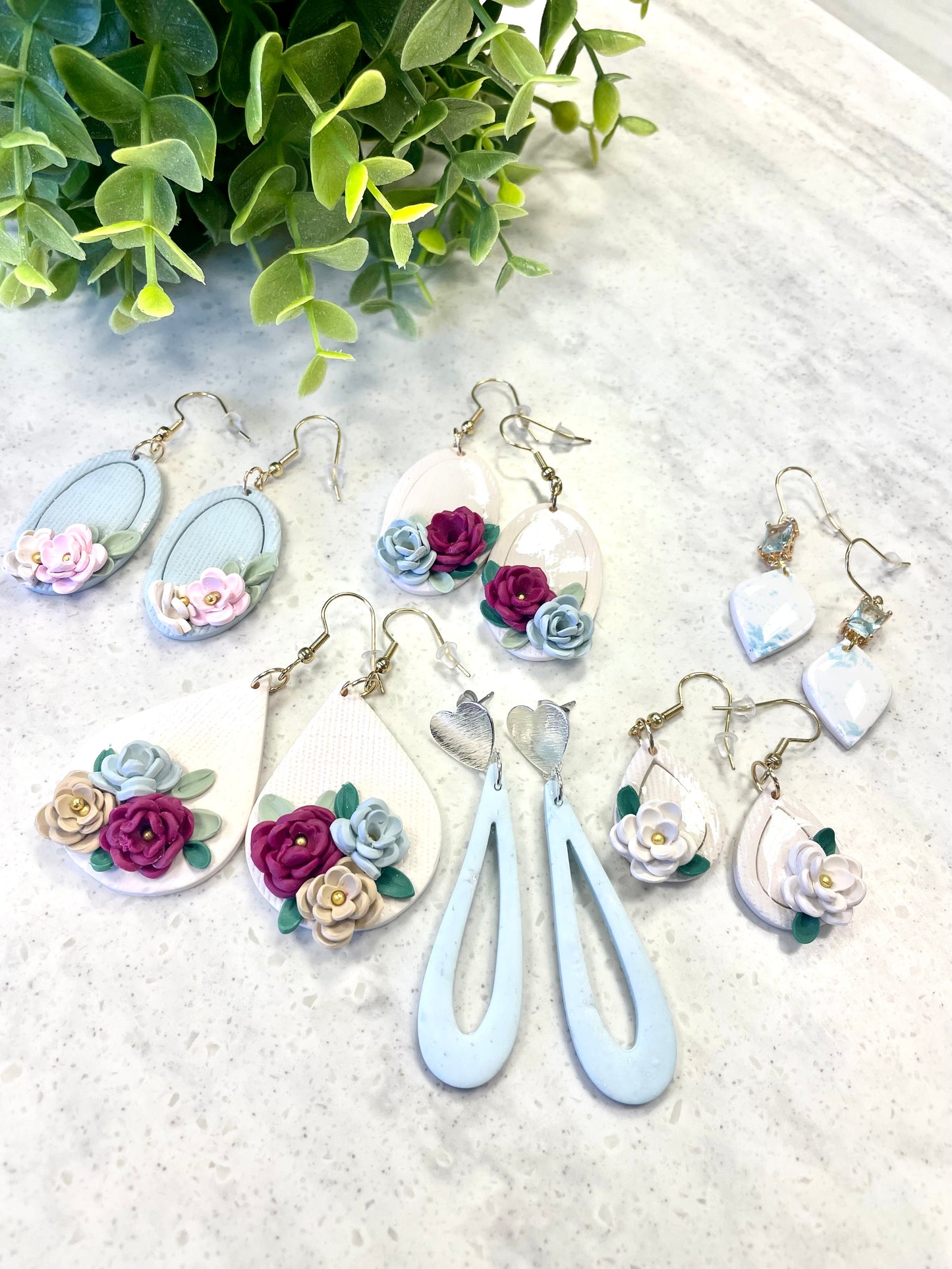 Floral Polymer Clay Earrings - Mimi Co Handmade Jewelry