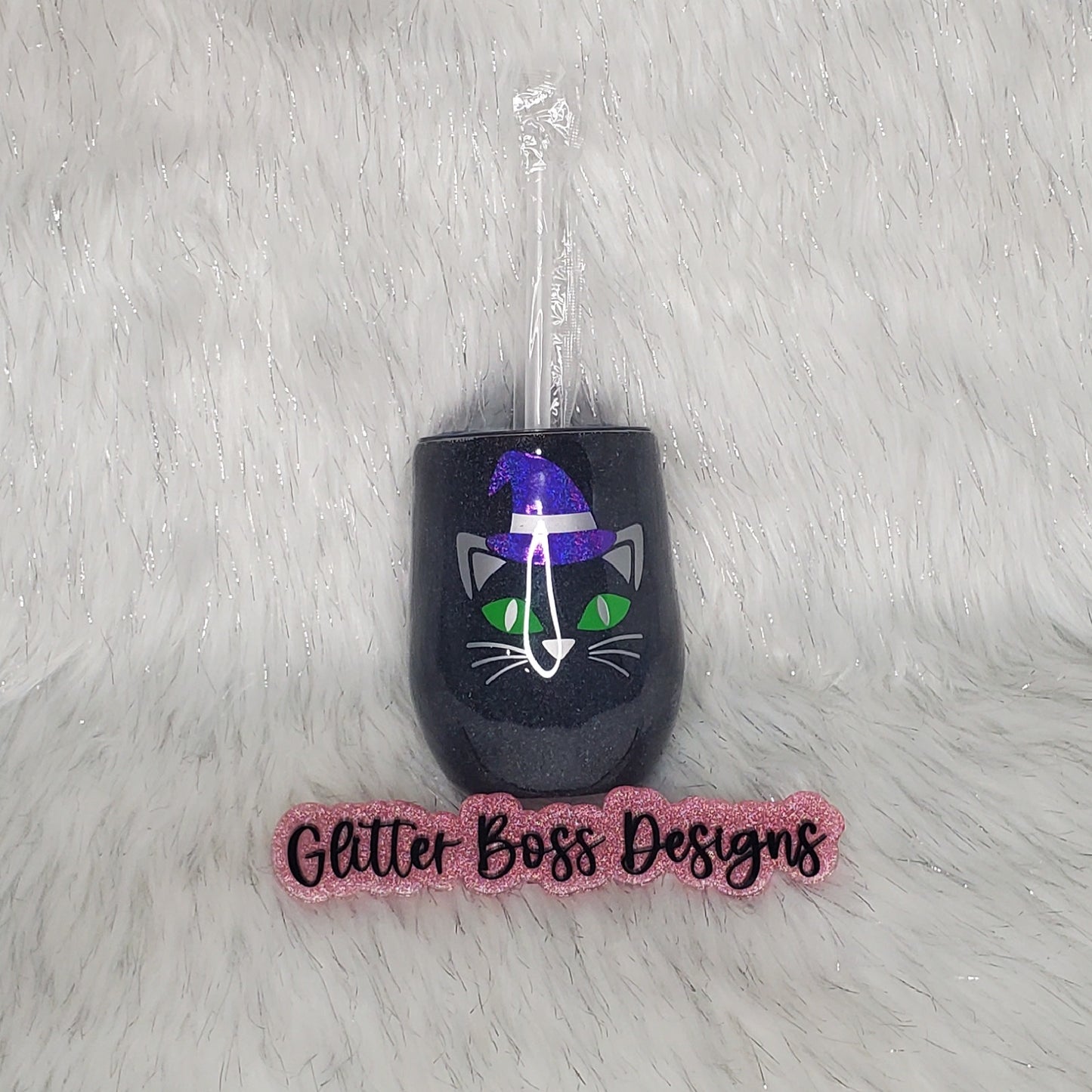 Cat - 12 oz Wine - Glitter Boss - CHD