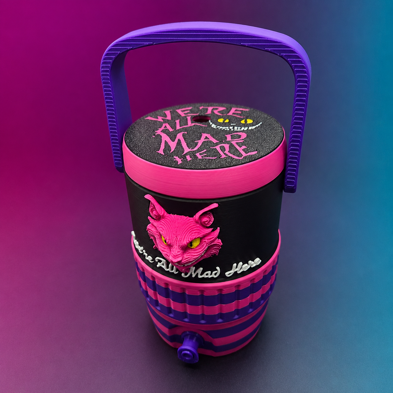 Cheshire cat koozie - We Customize Crafts