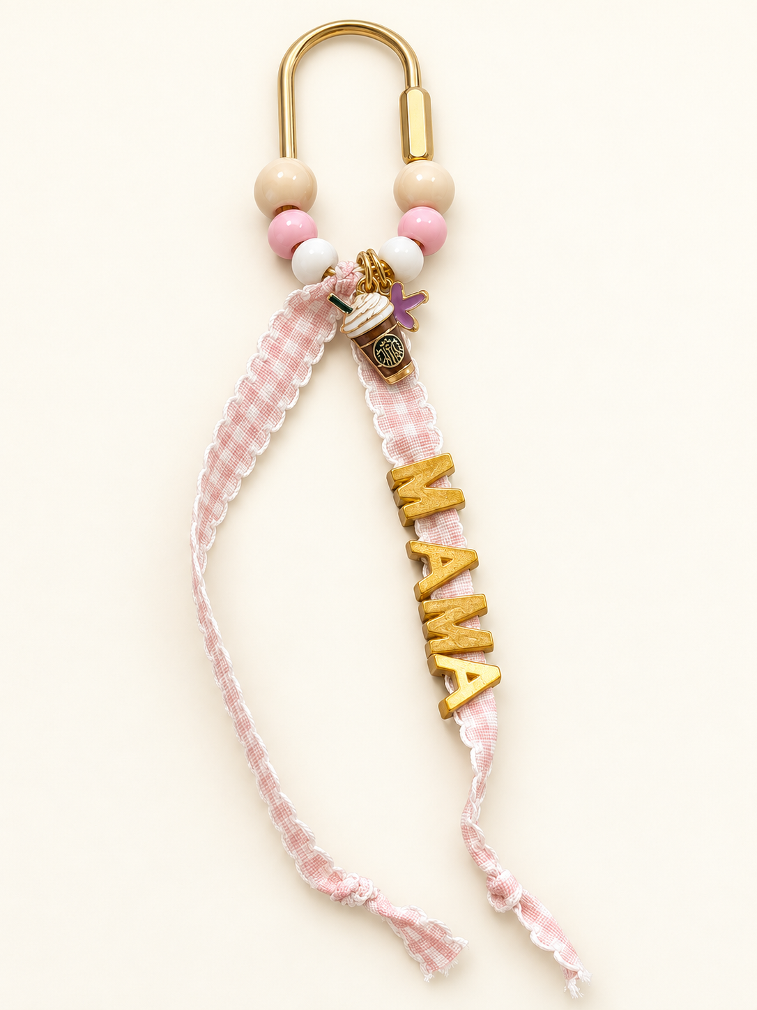 Pink Mama Coffee Bag Charm Keychain - The Charm Edits