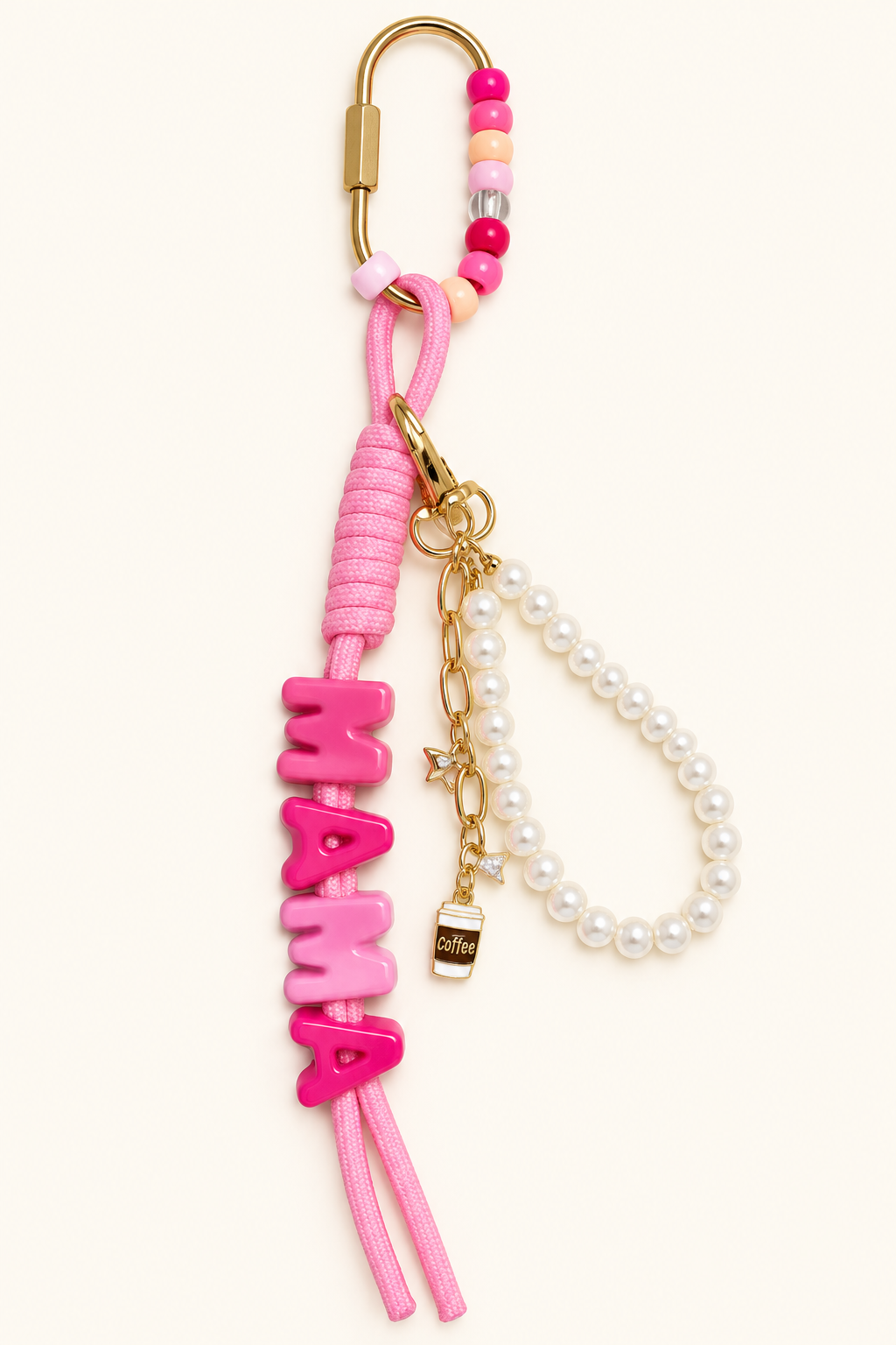 Pink Mama Pearl Bag Charm Keychain - The Charm Edits