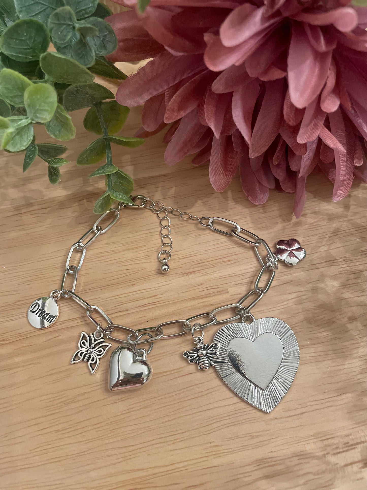 Silver Charm Bracelet - Mimi Co Handmade Jewelry