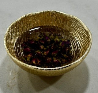 Gold Jewelry Dish with Roses - Janine's Resin Creations