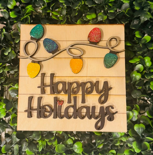 Interchangeable Leaning Frame Insert -Happy Holidays - CHD
