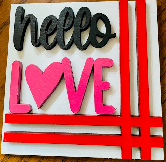 Interchangeable Leaning Frame Insert Hello Love - STV