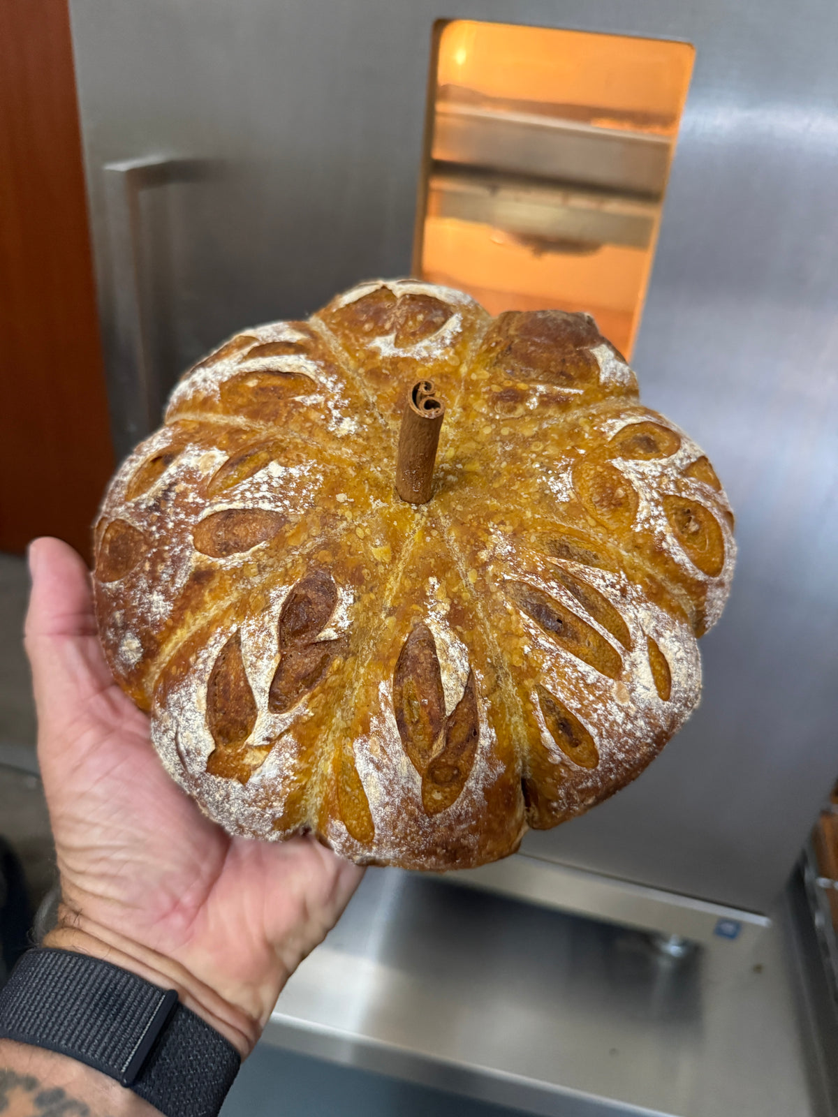 Autumn Swirl Detail (Organic Sourdough Pumpkin Swirl Bread) - PK Sourdough