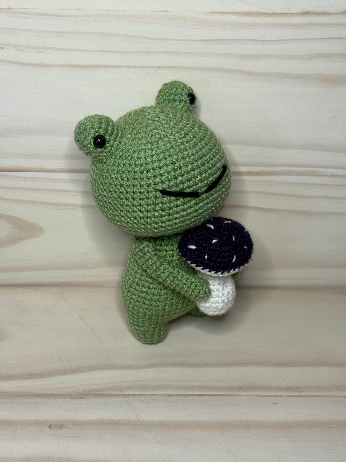 Frog w/Mushroom Plushie STV - Cuddly Cacti Creations