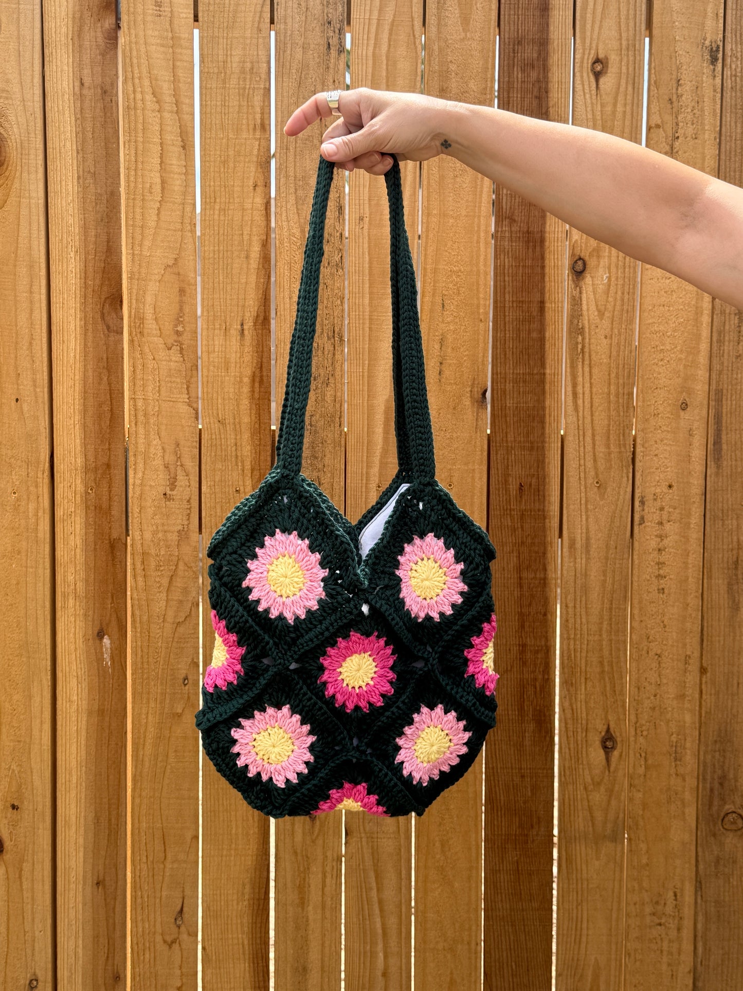 13"x13" Daisy or Sunflower Tote Bag STV - Cuddly Cacti Creations