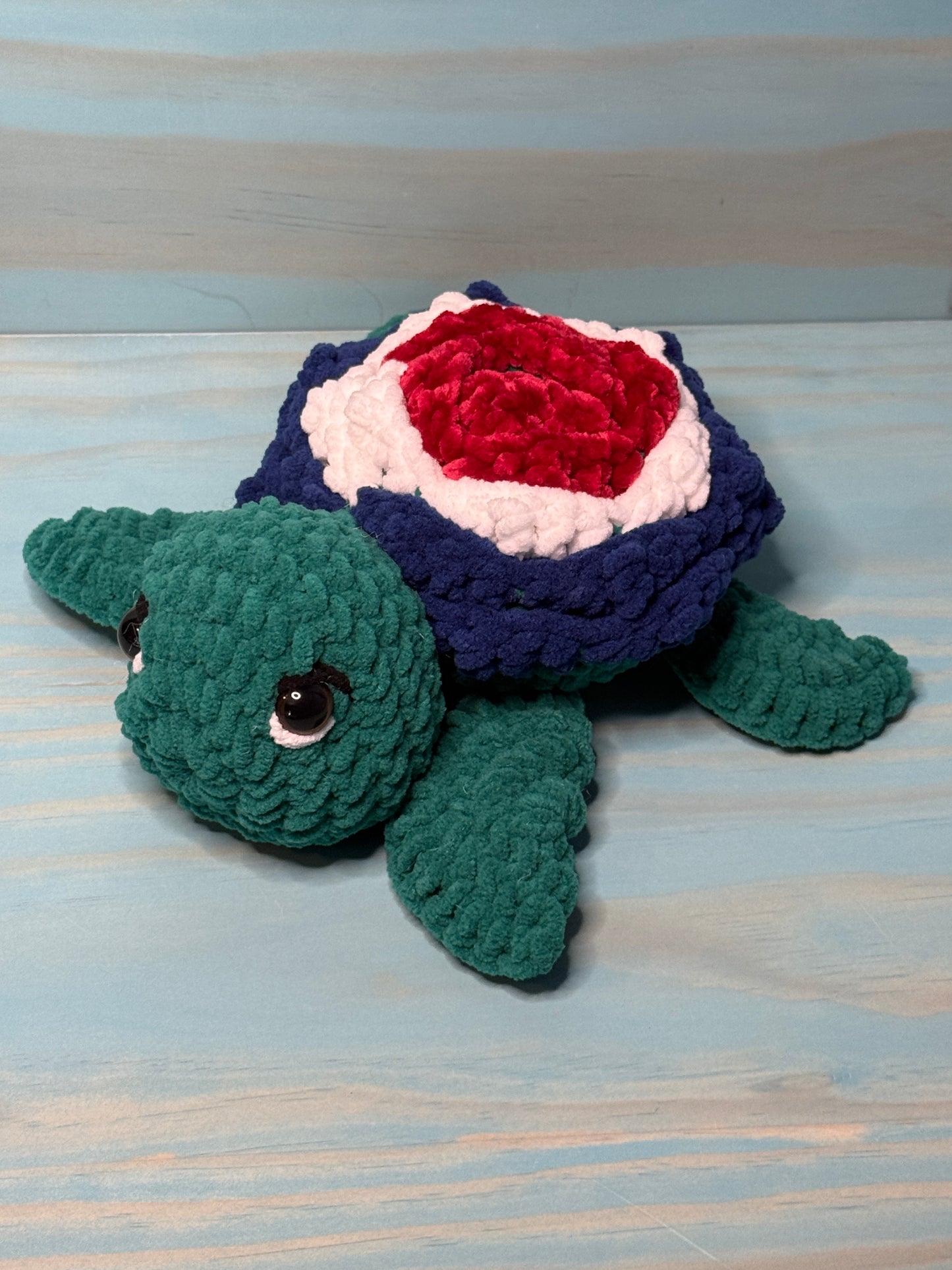Rose Sea Turtle Plushie CHD - Cuddly Cacti Creations