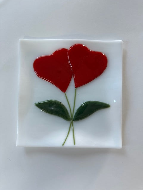 Plates - Valentine Double Heart Flower 6x6