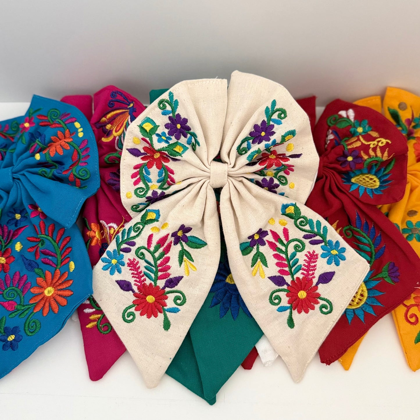 Embroidered Mexican Hair Bow - Casa Coco
