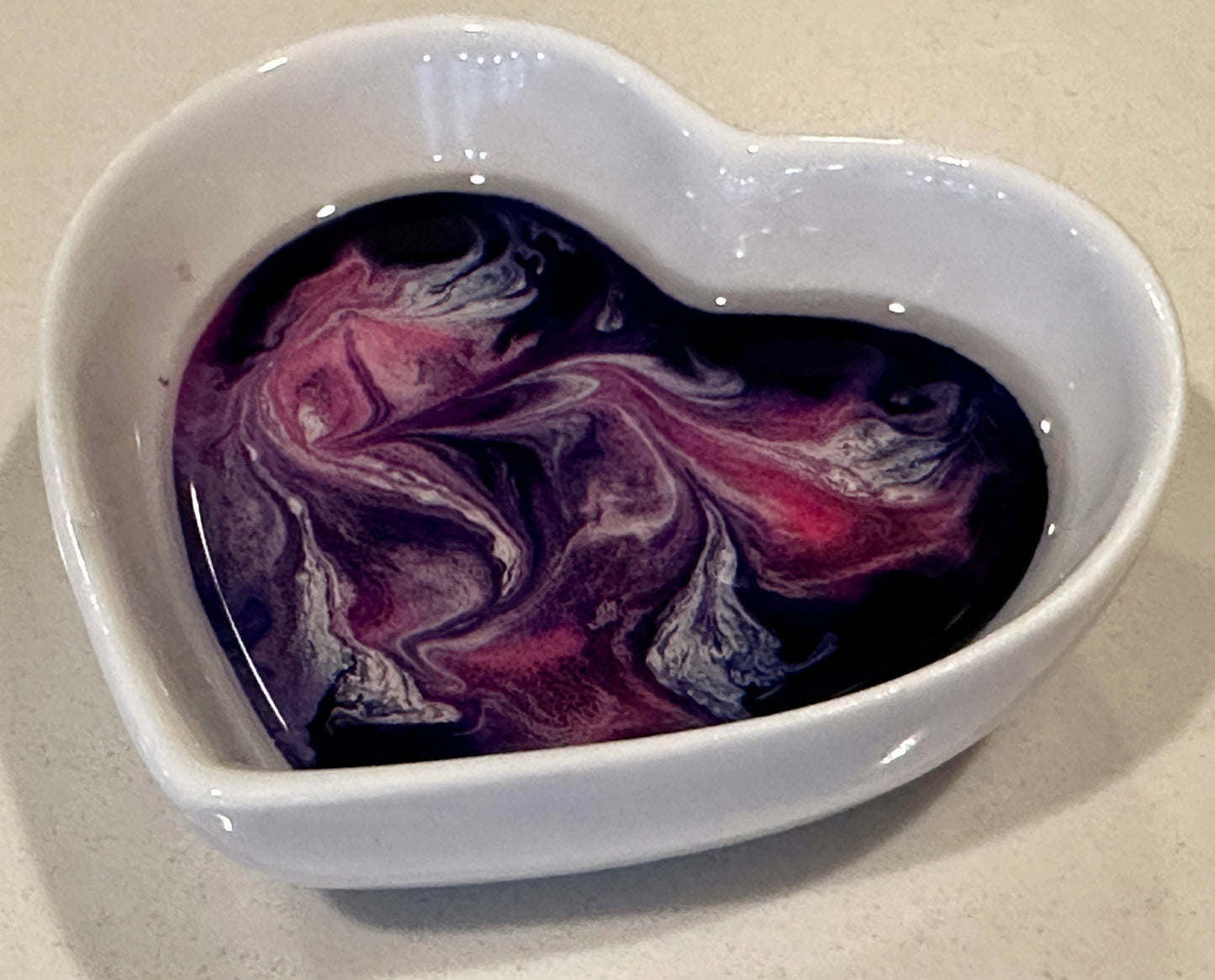 Pink Purple Heart Dish