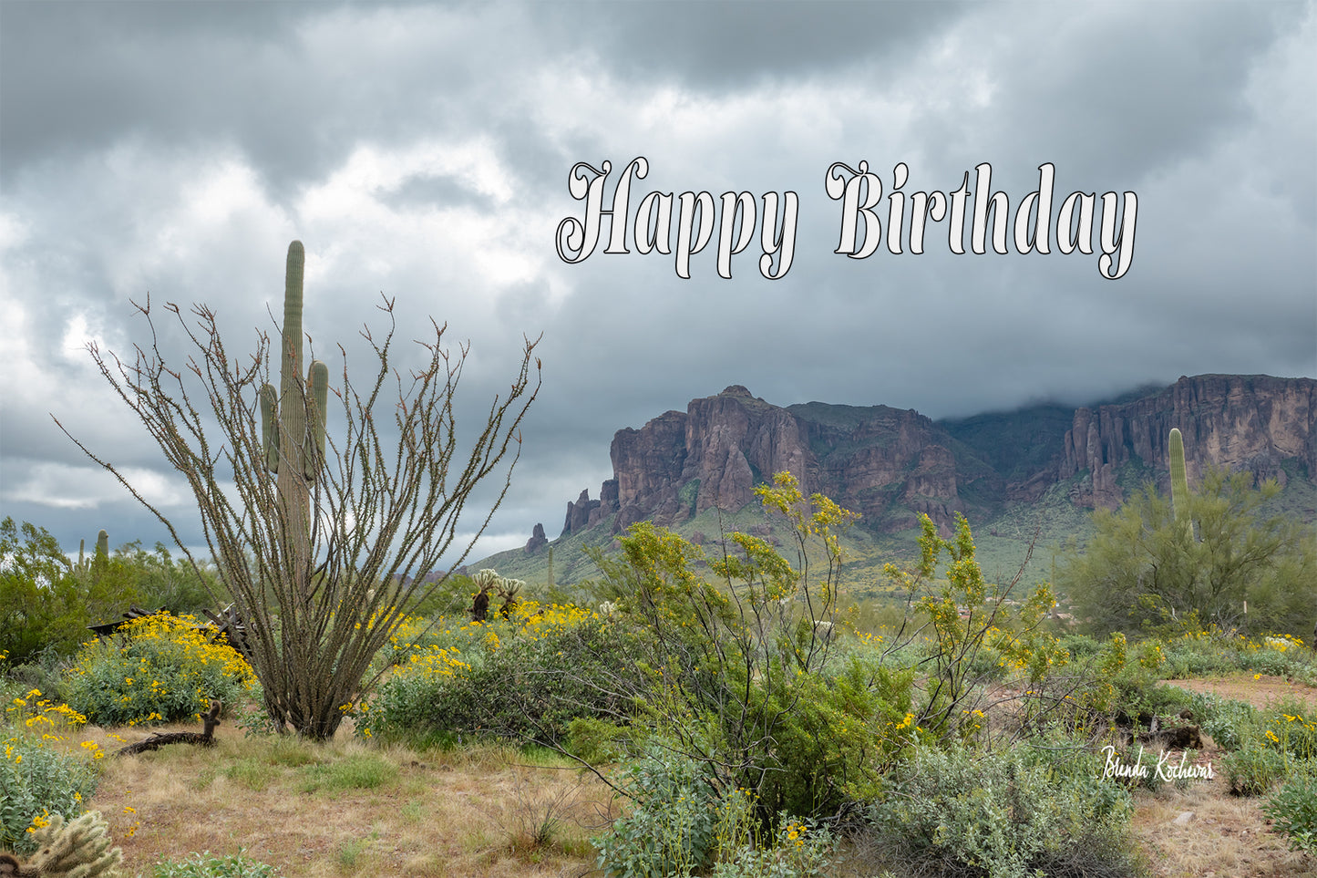Superstition Mountain Happy Birthday Greeting Card