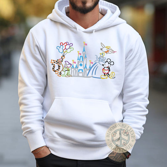"Magical Castle" Embroidered Unisex Hoodie - Bloom-N-Believe Boutique