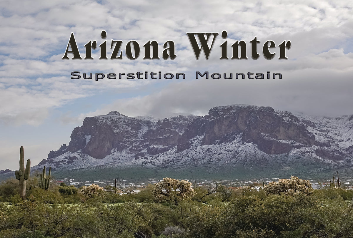 Arizona Winter Superstition Mountain Postcard