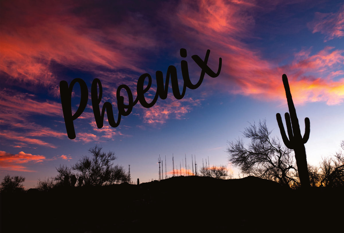 Phoenix Saguaro Pink Sunset Photograph on a Magnet
