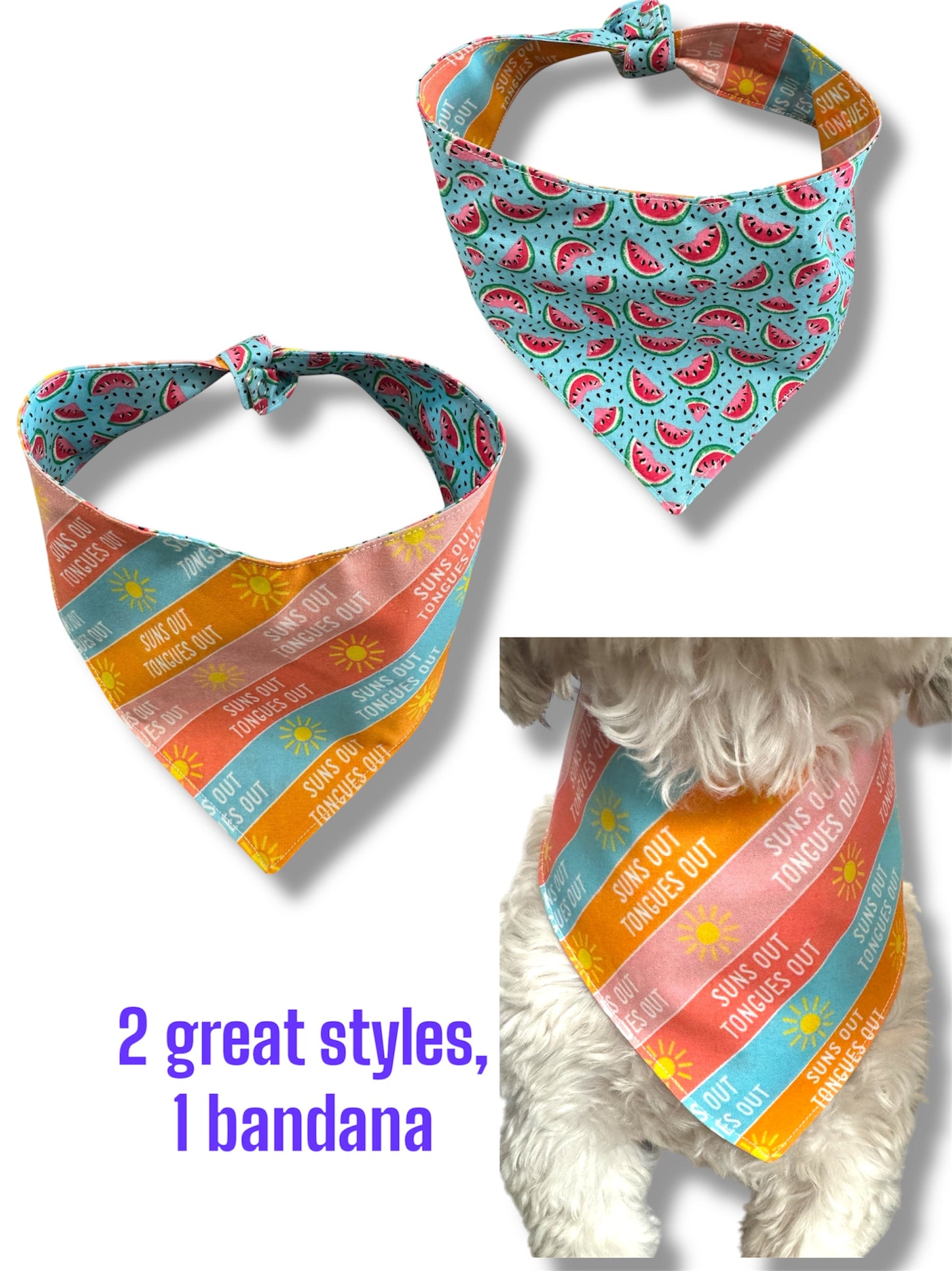 Suns out tongues out dog bandana -tfreedom (Copy)