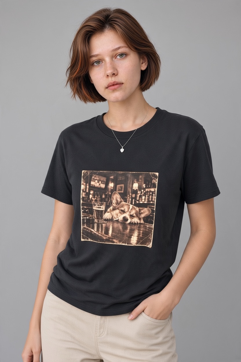 Corgi at the bar shirt - t.freedom