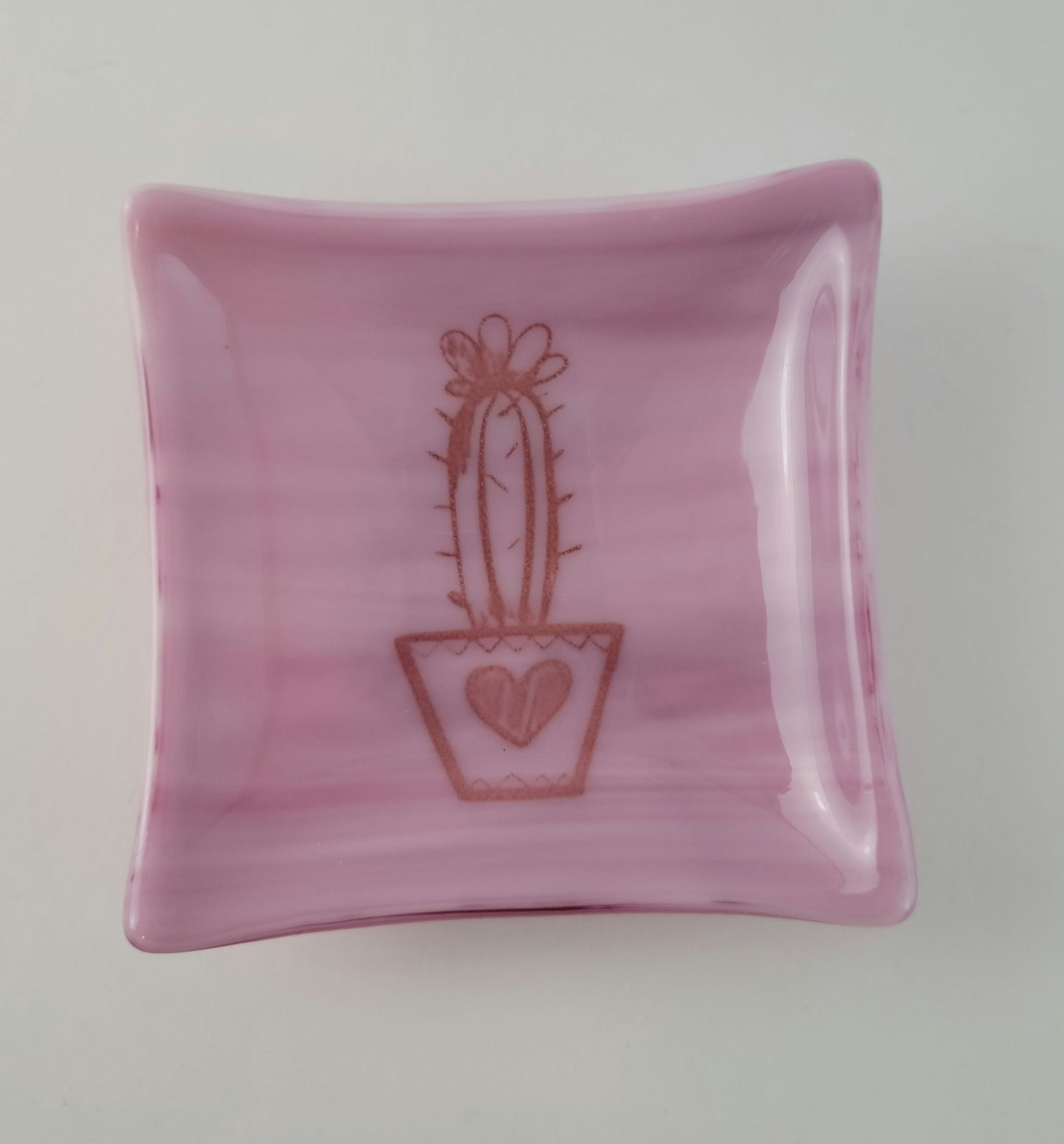 Plate - Valentine - 3.5x3.5 Cactus with Heart Pot