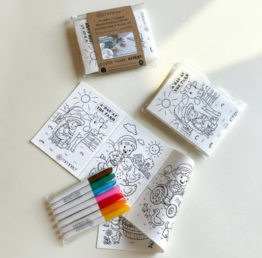 Reversible Foldable Coloring Silicone Mat - A Day at the Farm - Auggie & Friends