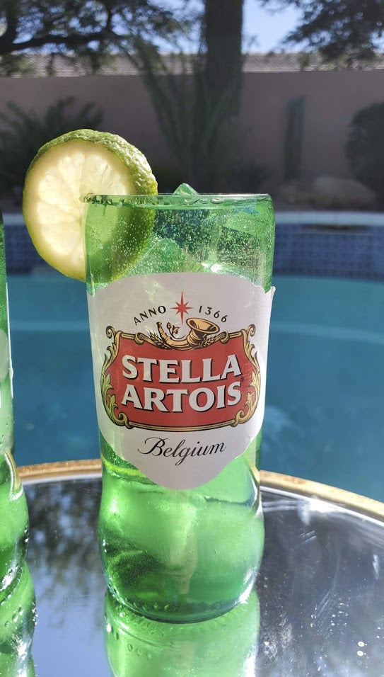 Stella Artois Upcycled Beer Bottle Drinking Glass