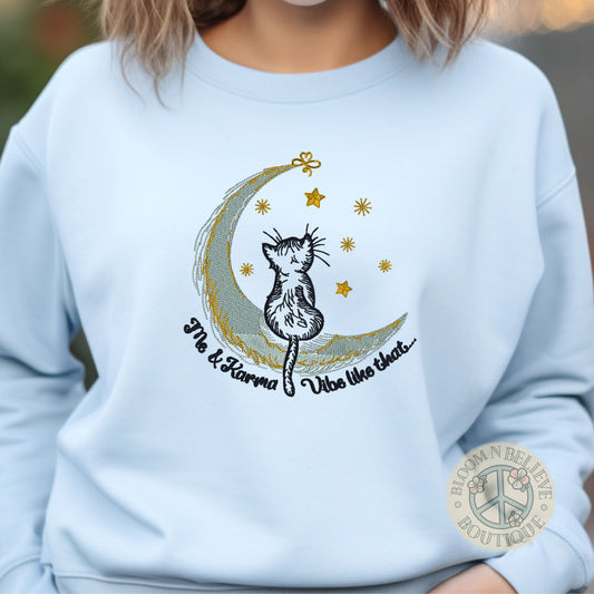 "Me & Karma Vibe Like That", Swiftie Embroidered Unisex Shirt - Bloom-N-Believe Boutique