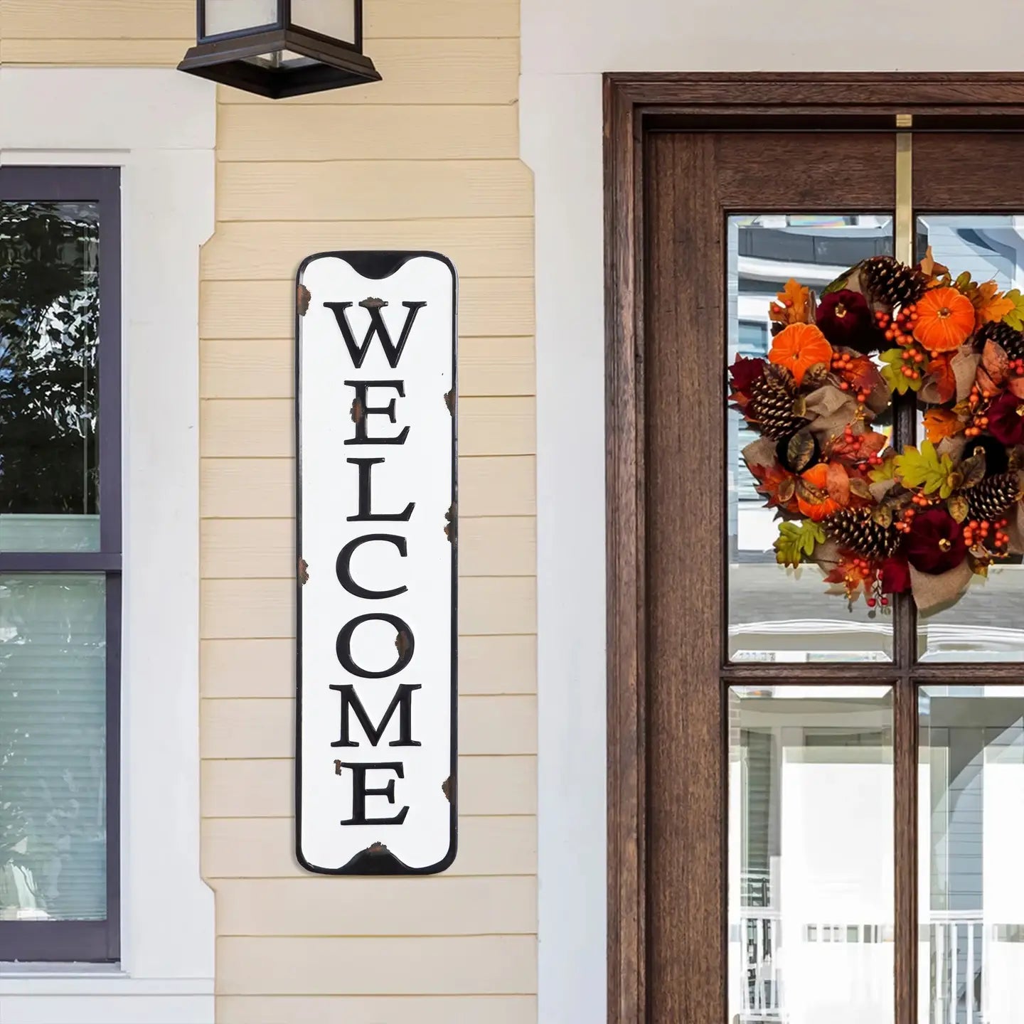 Welcome Carved Metal Wall Sign Home Decor - STV