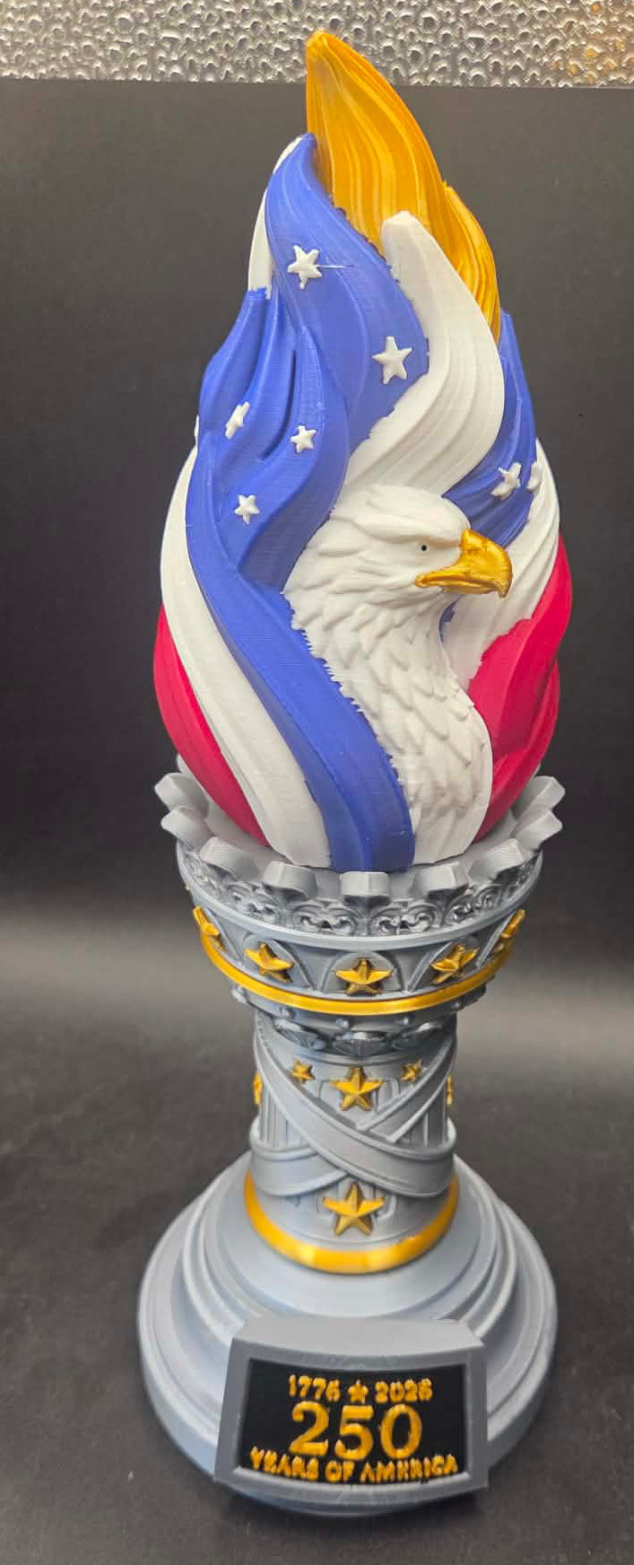 3D 250 Years of America Eagle Torch Statue - We Customize Crafts