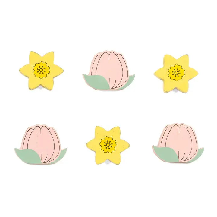 Letterboard Wood Shaped Tulip & Dafodil Tiles - CHD