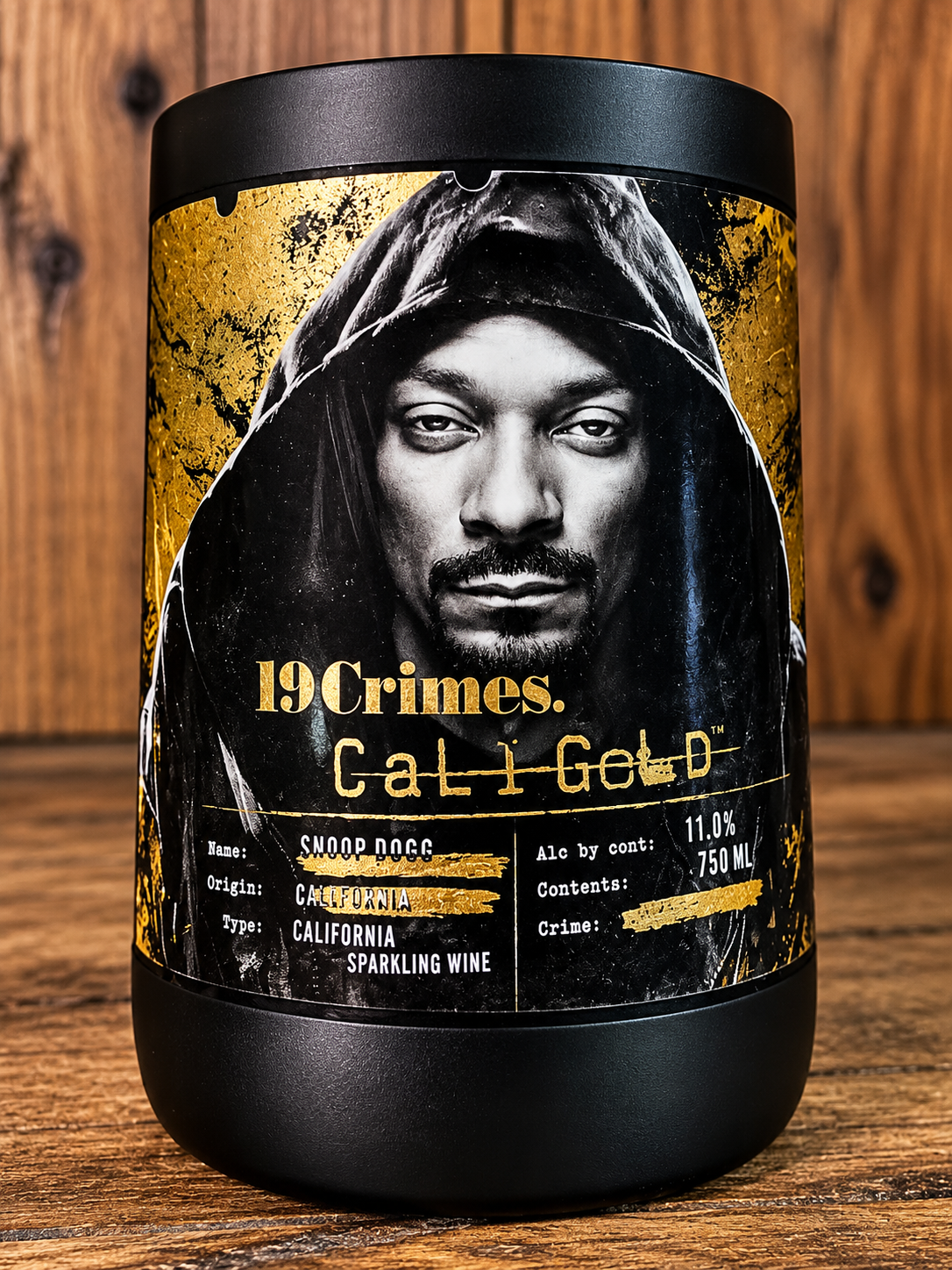 19 Crimes Cali Gold Snoop Dogg Upcycled Wine Bottle Glass