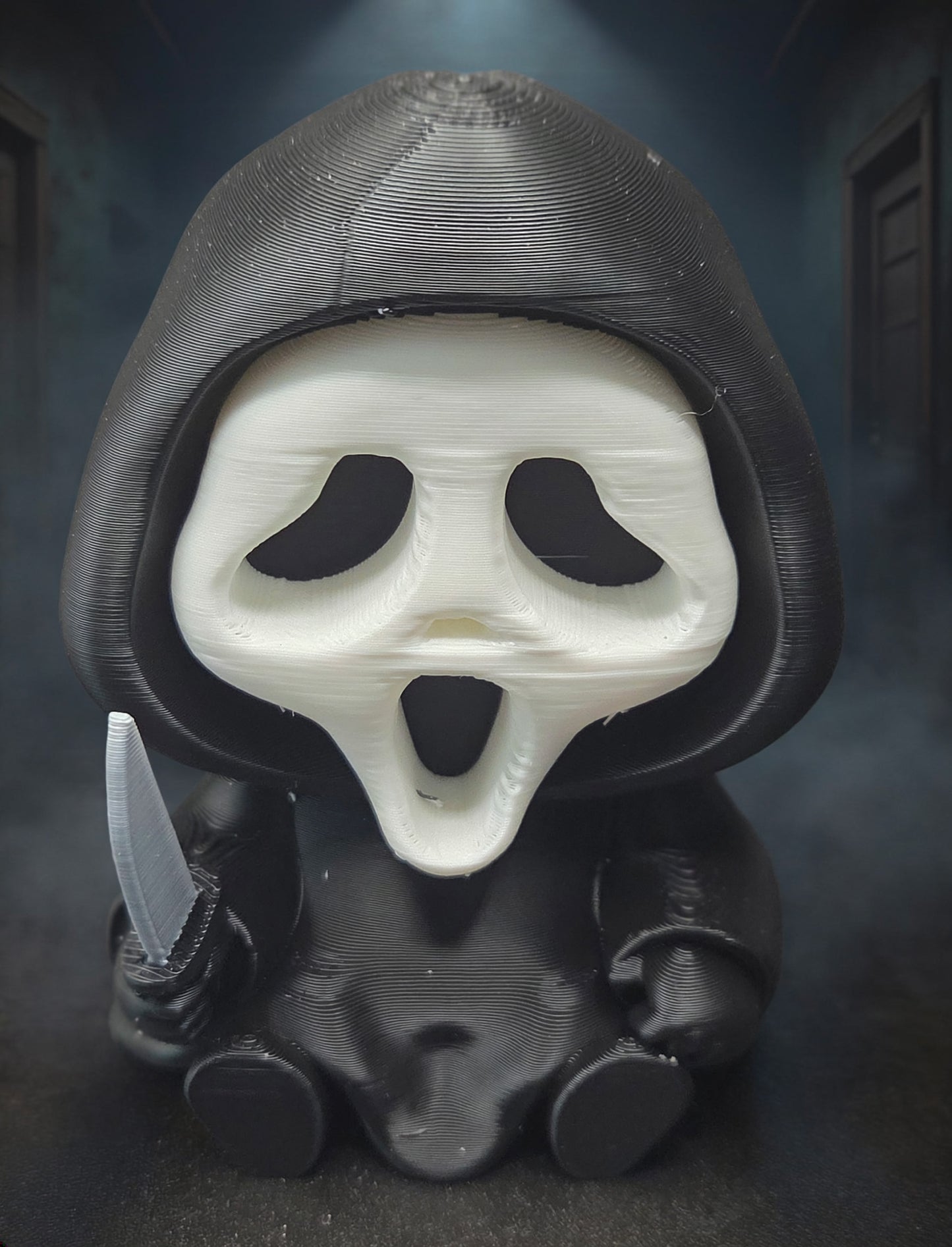 Ghost Face Inspired Sitting Horror Figure - We Customize Crafts