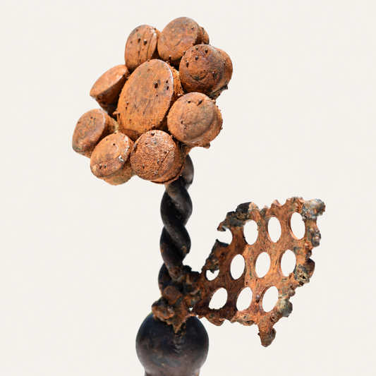 Button Petal Bloom – Reclaimed Metal Flower
