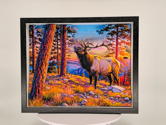 3D Mogollon Rim Elk at Sunset - Arid Desert Design