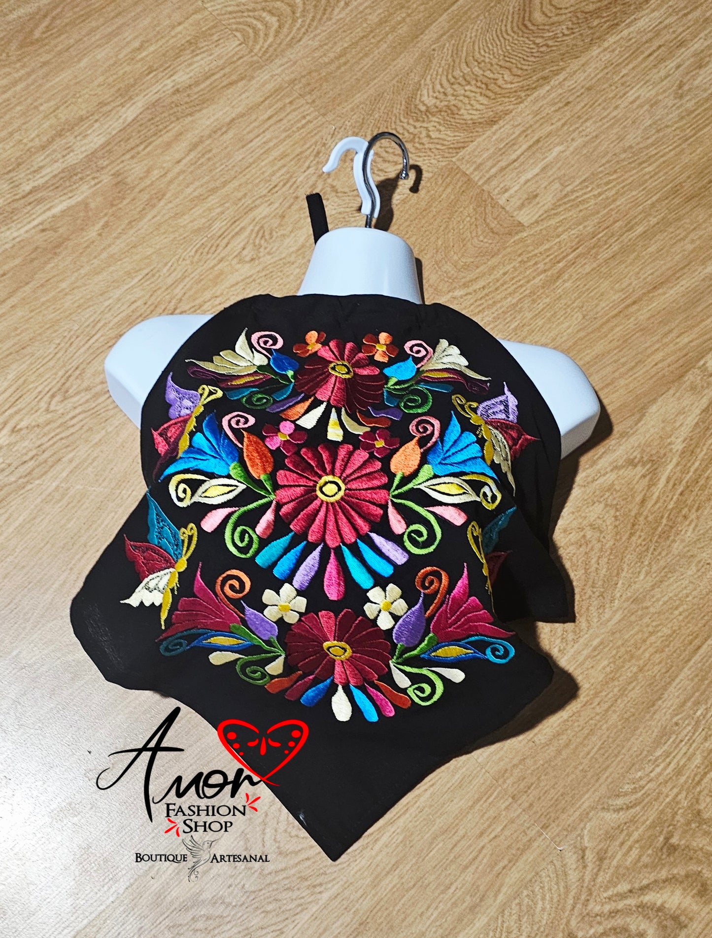 Top Triangle Halter Silk Embroidered @Amorfashionshop