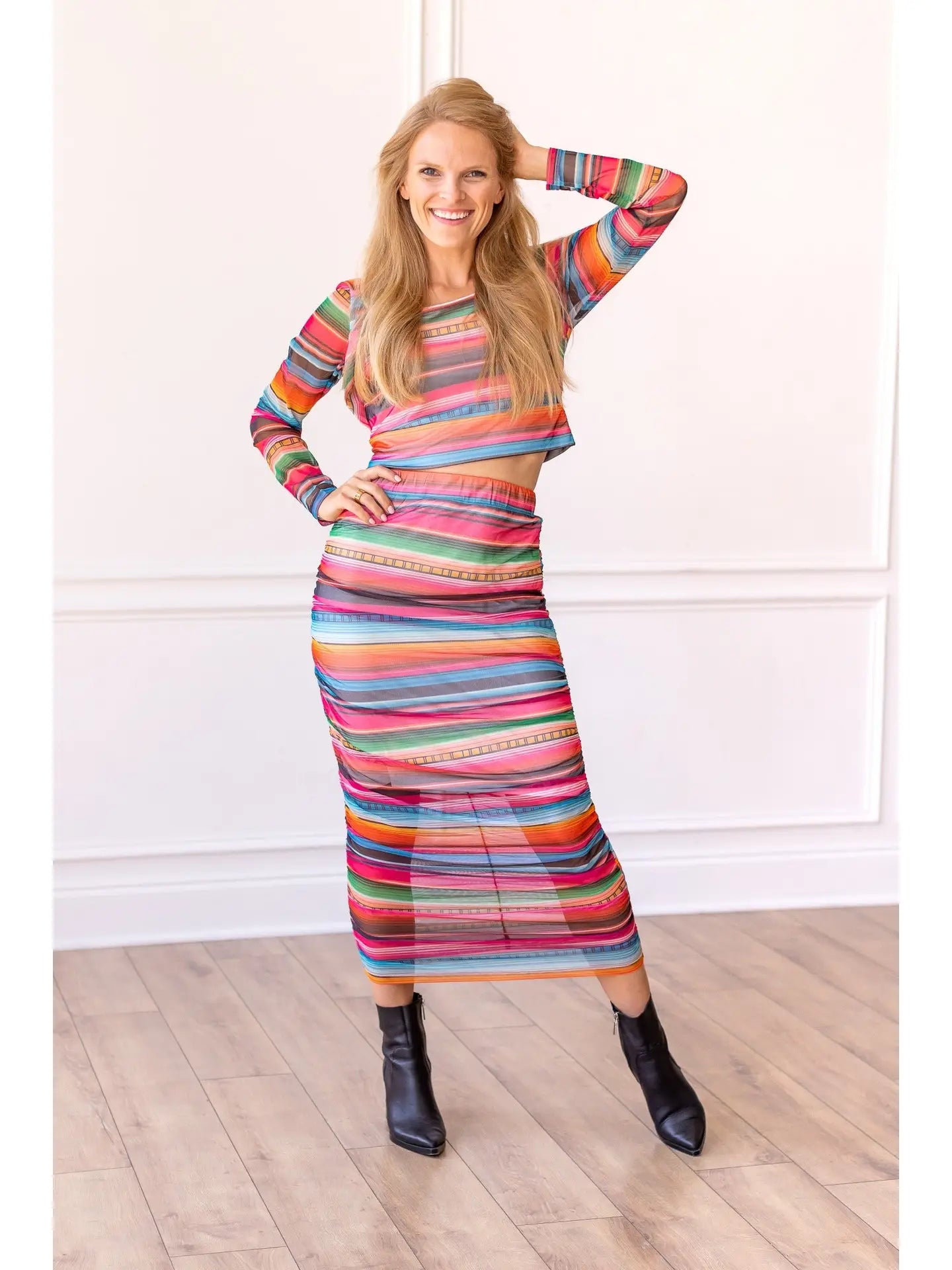 serape skirt - blingy blonde