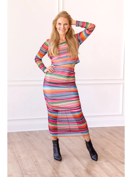 serape skirt - blingy blonde