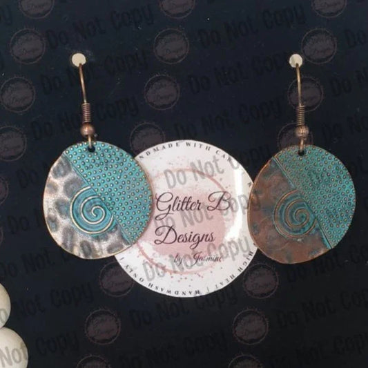Bronze and Blue Brushed Earrings - GBD